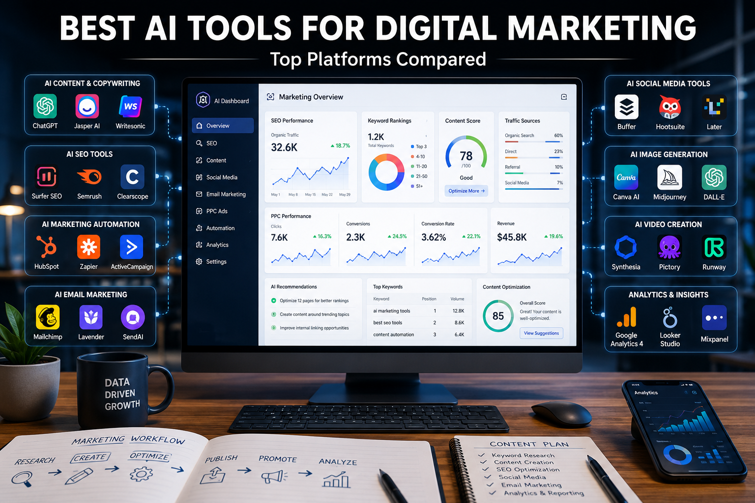 Best AI Tools for Digital Marketing in 2026